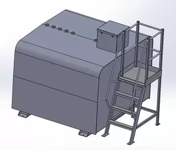 Drawing Of Rectangular Tank With Walkway